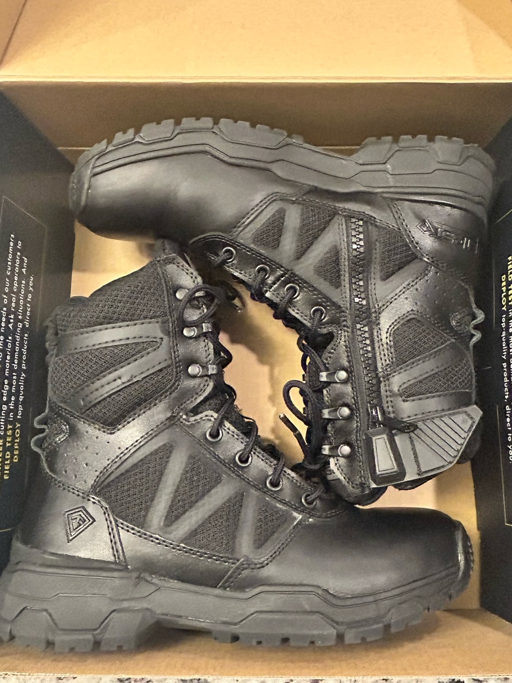First Tactical Urban Operator Side Zip‎ Black Lace-Up Men’s Tactical Boots 7